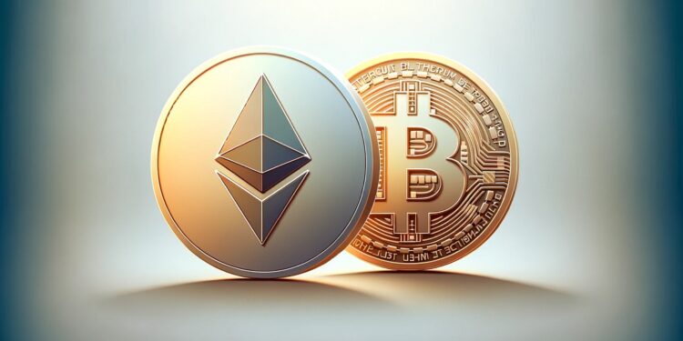 ¿Invertir en bitcoin o en ether? - Imagen realizada mediante Dall-E, de OpenAI.