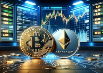 Bitcoin (BTC) y ether (ETH) son las principales criptomonedas del mercado. Fuente: imagen generada mediante Dall-E, de OpenAI.