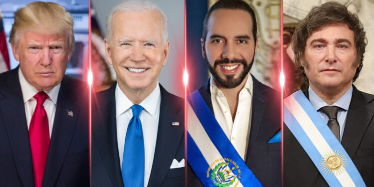 Trump-Biden-Bukele-Milei-debate-bitcoin