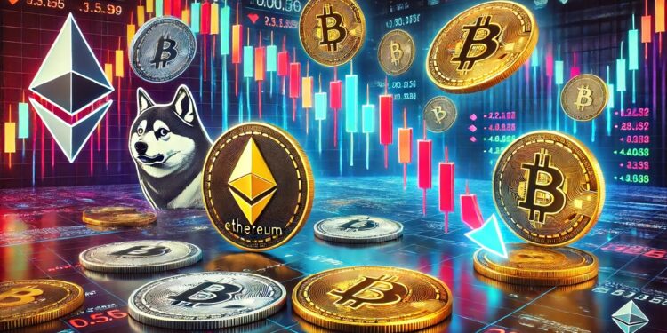 Junto con bitcoin, caen los precios de varias criptomonedas. Imagen generada mediante Dall-E, de OpenAI.