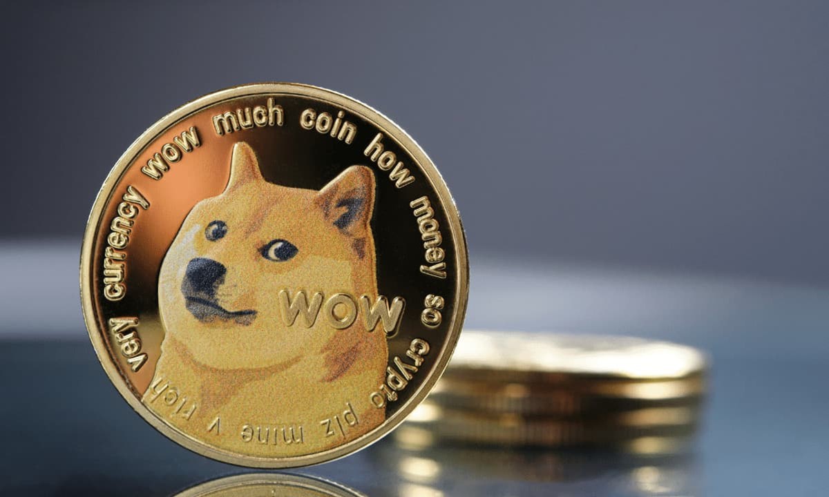 Moneda dorada con la cara de un perro