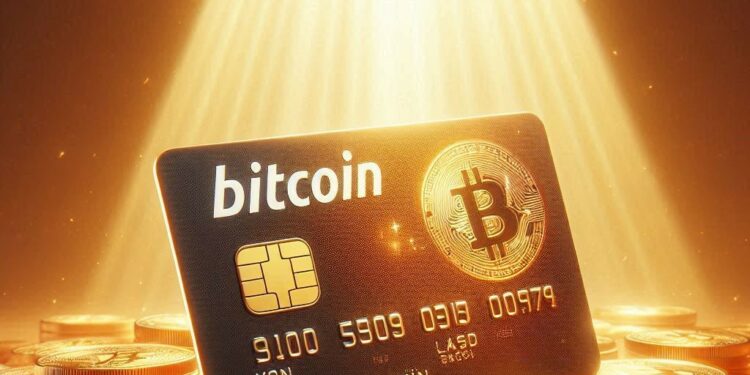 Tarjeta de crédito de bitcoin.