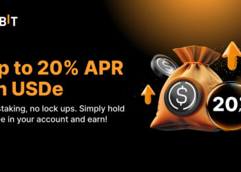 Pancarta promocional de Bybit de la stablecoin USDe.