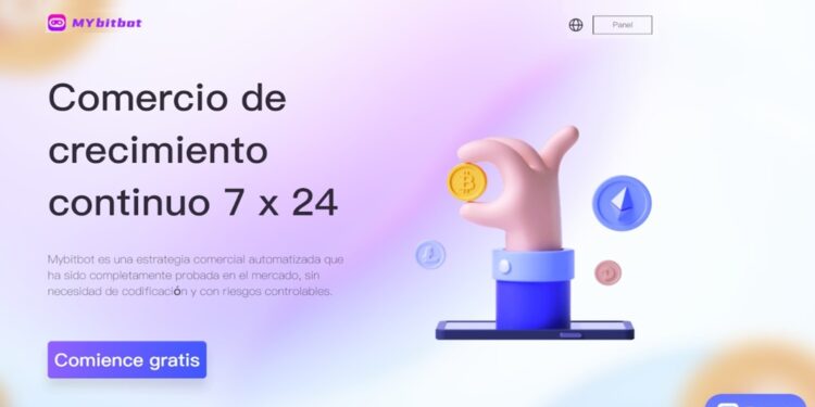 Pagina de inicio de la app de trading automatico Mybitbot.