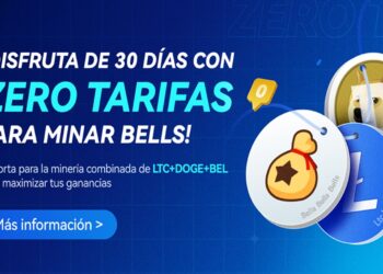 Pancarta promocional de la minería de Bells en ViaBTC.