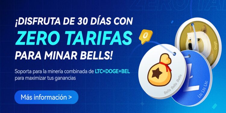 Pancarta promocional de la minería de Bells en ViaBTC.