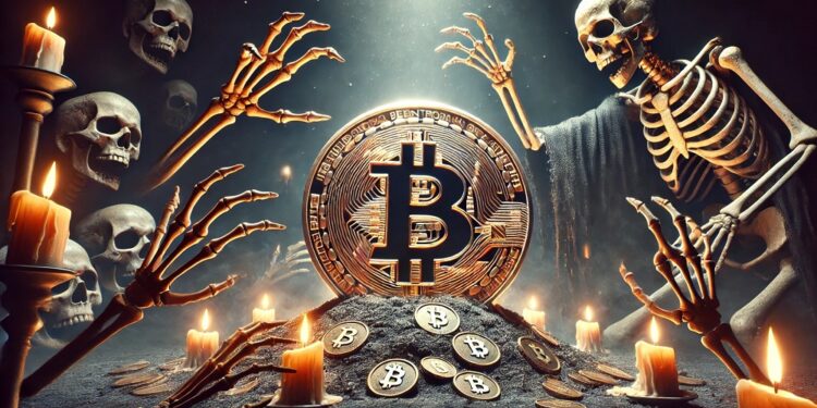 Bitcoin se acerca a un "cruce de la muerte". Fuente: imagen generada por CriptoNoticias, mediante Dall-E, de OpenAI.
