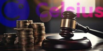 un mazo judicial golpeando un bloque de madera para reflejar la decisión de un juez en una demanda de Celsius contra Tether.