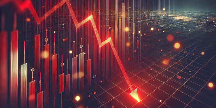 Cayeron los precios de bitcoin y las criptomonedas. Fuente: imagen generada por CriptoNoticias mediante Dall-E, de OpenAI.