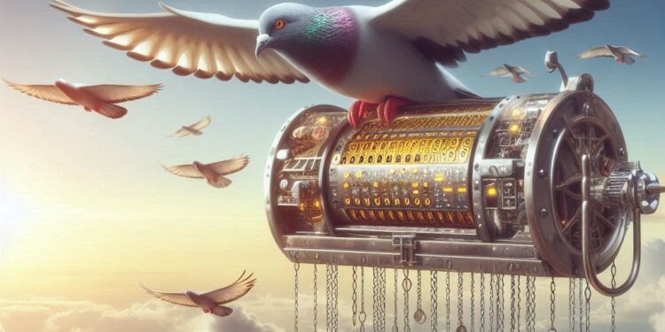Un encriptador enviando palomas mensajeras indetectables por el cielo.