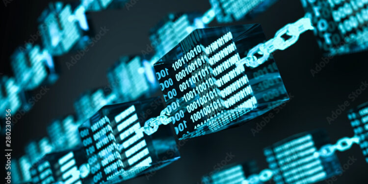 Ilustración de una blockchain extraída del Stock Adobe. Fuente: fotomek / Stock Adobe.