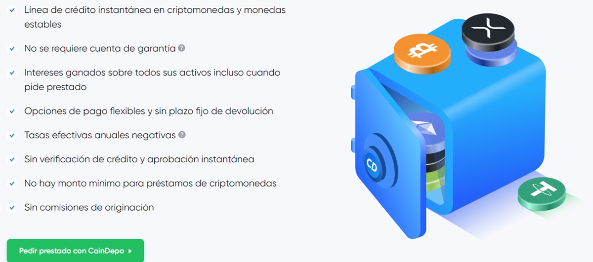 Captura de pantalla del homepage del producto Borrow.