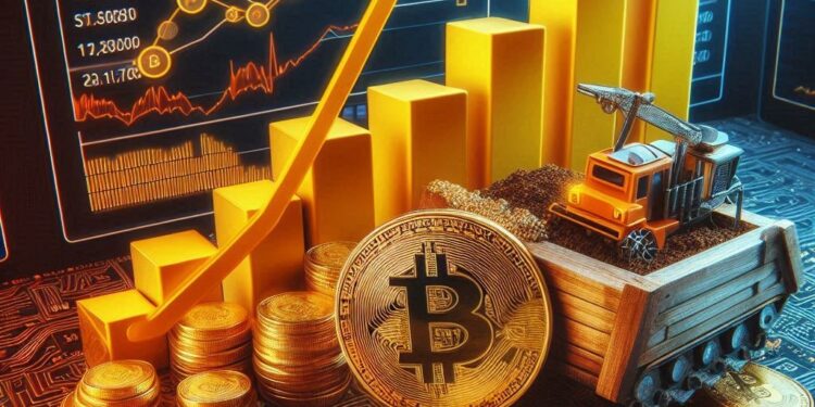 Aumenta la dificultad para los mineros de bitcoin. Fuente: Microsoft Designer IA.