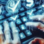 manos pulsando teclas de operaciรณn en Polymarket.