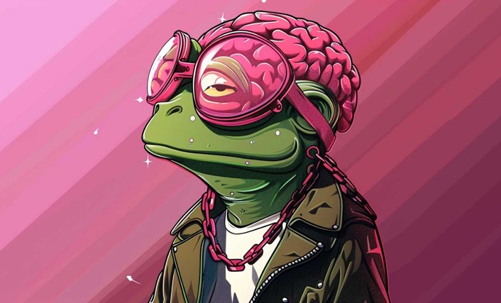 Un sapo verde con el cerebro visible.