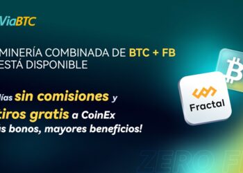 Pancarta promocional de la minería de Fractal Bitcoin de ViaBTC.