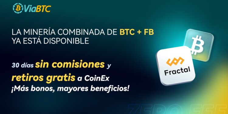 Pancarta promocional de la minería de Fractal Bitcoin de ViaBTC.