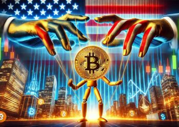 Estados Unidos tiene una evidente influencia sobre el mercado de bitcoin y las criptomonedas. Imagen generada mediante Dall-E, de OpenAI.
