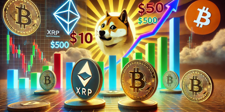 Hay muchas predicciones poco realistas para el mercado de criptomonedas. Imagen generada por CriptoNoticias mediante Dall-E, de OpenAI.