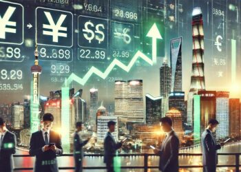 Suben los precios de las acciones de empresas chinas. Fuente: imagen generada por CriptoNoticias mediante Dall-E, de OpenAI.