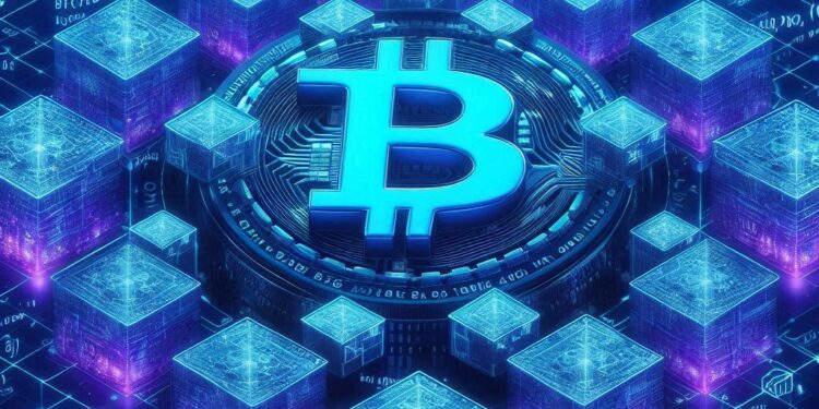 Imagen ilustrativa de la red Bitcoin. Fuente: IA Microsoft Designer.