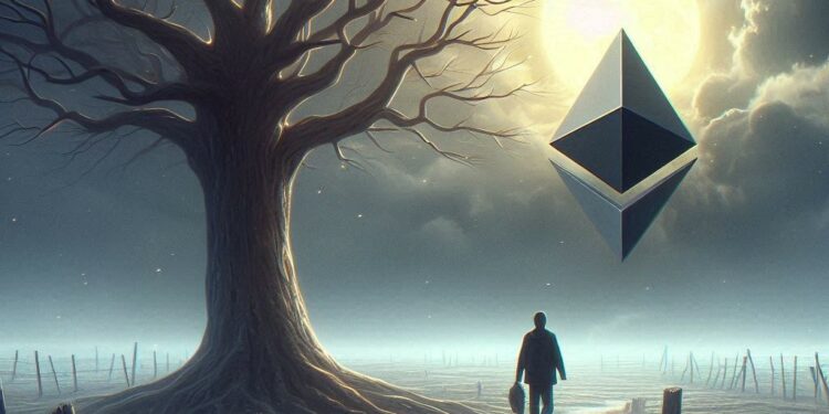 Un árbol y Ethereum se alejan, estilo melancolico