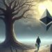 Un árbol y Ethereum se alejan, estilo melancolico