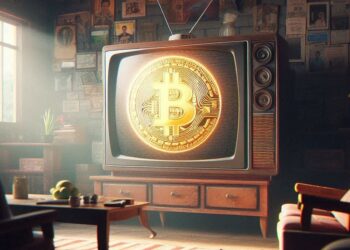 Una TV pasando un programa sobre Bitcoin. Fuente: