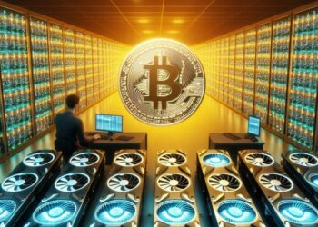 Equipos de minería de Bitcoin. Fuente: IA Microsoft Designer.