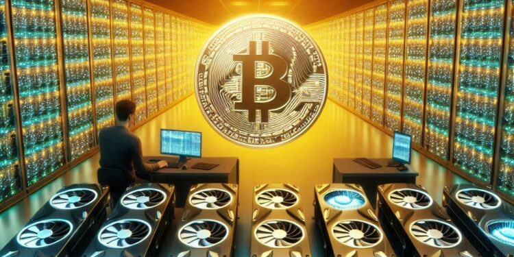 Equipos de minería de Bitcoin. Fuente: IA Microsoft Designer.