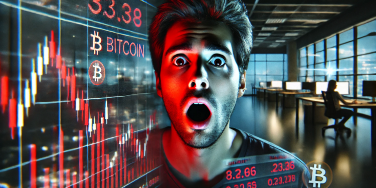 Inversionistas se preocupan por la caída de precio de bitcoin. Fuente: imagen generada mediante Dall-E, de OpenAI.