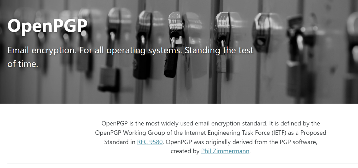 Página oficial de OpenPGP.