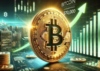 Bitcoin tocó los 70.000 dólares. Fuente: imagen generada por CriptoNoticias mediante Dall-E, de OpenAI.