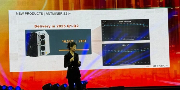 Los mineros se anunciaron este miércoles en Bitcoin Ámsterdam. Fuente: Bitmain.