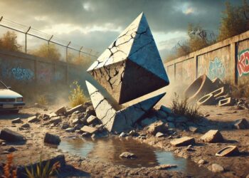 Un analista anticipa un futuro catastrófico para Ethereum y su criptomoneda, ether (ETH). Fuente: imagen generada por CriptoNoticias mediante Dall-E, de OpenAI.