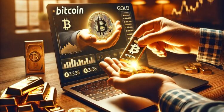 El oro se está negociando como un activo refugio, mientras que bitcoin se está negociando como un activo de riesgo. Fuente: imagen generada por CriptoNoticias mediante Dall-E, de OpenAI.