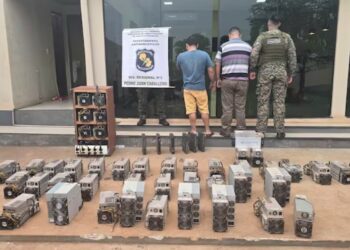 Las autoridades paraguayas han intensificado su combate contra la minería ilegal de Bitcoin. Fuente: Policía Nacional.