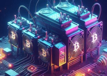 una maquina de minería de BTC, arte digital