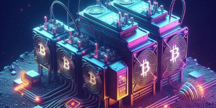 una maquina de minería de BTC, arte digital