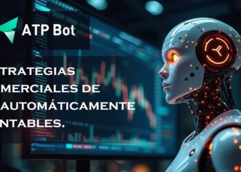 Un robot cibernético frente a una pantalla de computadora.