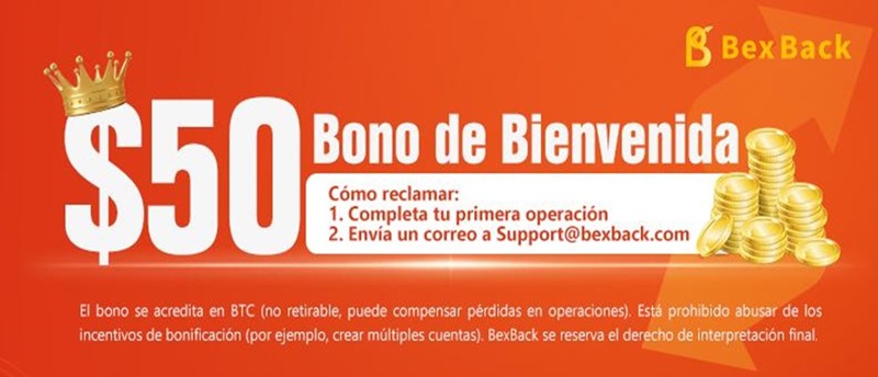 Pancarta promocional del bono de deposito de BexBack.