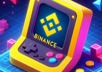 Logo de binance en forma de juego retro