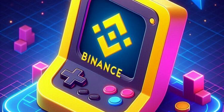 Logo de binance en forma de juego retro
