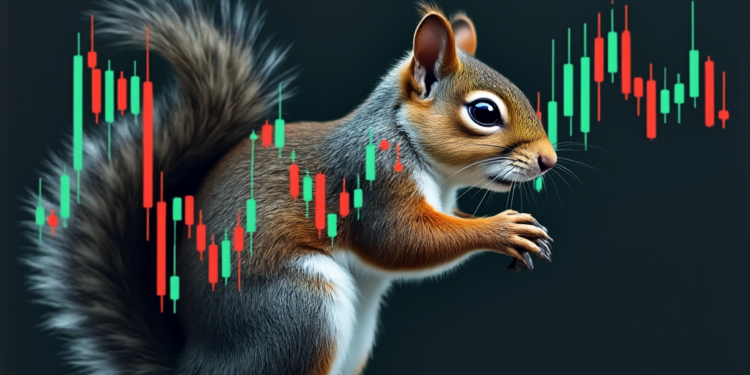 Peanut es una memecoin inspirada en una ardilla. Fuente: imagen generada por CriptoNoticias mediante Grok.