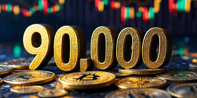 Bitcoin pasó los 90.000 dólares. Fuente: imagen generada mediante Grok, por CriptoNoticias.