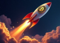 Sube el precio de bitcoin. Fuente: imagen generada por CriptoNoticias mediante Grok.