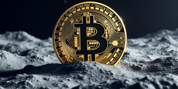 ¿Ya podemos decir que bitcoin "llegó a la luna"? - Imagen generada por CriptoNoticias mediante Grok.