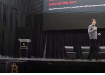 La exposición del filósofo e investigador especializado en sistemas monetarios, finanzas y bitcoin: Fuente: YouTube de Adopting Bitcoin 2024 .