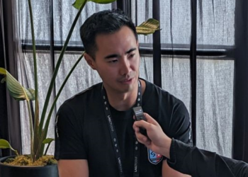 Min Lin (foto), director de negocios de Bitget, entrevistado por CriptoNoticias en LABITCONF. Fuente: Verónica Vidal.