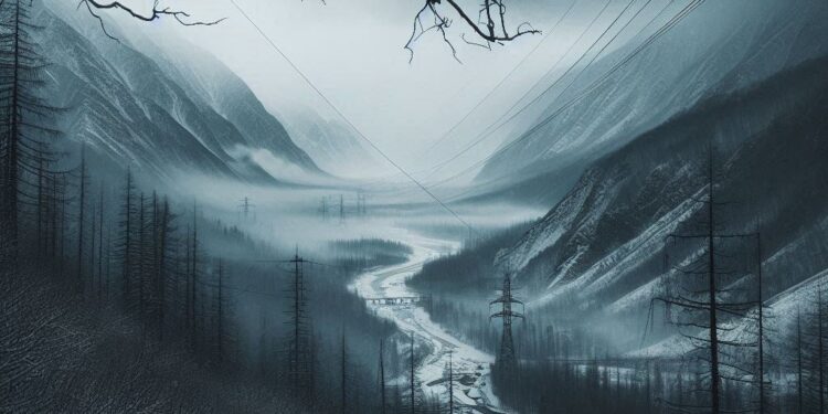 siberia como un paramo invernal lúgubre, estilo noir